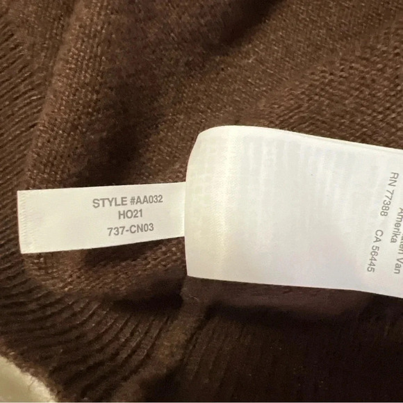 J. Crew LambsWool Blend Shawl Henley Sweater Mens Size Large Brown Office - Picture 8 of 8